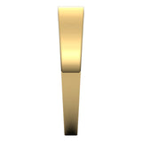 18K Yellow Gold Flat Tapered Wedding Band, 4 mm Wide