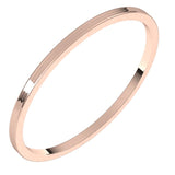 18K Rose Gold Flat Ultra-Light Wedding Band, 1 mm Wide