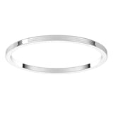 18K White Gold Flat Ultra-Light Wedding Band, 1 mm Wide