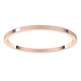 18K Rose Gold Flat Ultra-Light Wedding Band, 1 mm Wide