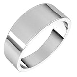 Platinum Flat Tapered Wedding Band, 7 mm Wide