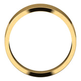 18K Yellow Gold Flat Tapered Wedding Band, 7 mm Wide