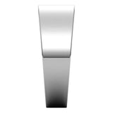 10K White Gold Flat Tapered Wedding Band, 7 mm Wide