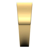 18K Yellow Gold Flat Tapered Wedding Band, 7 mm Wide