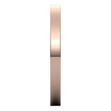 18K Rose Gold Flat Ultra-Light Wedding Band, 2 mm Wide