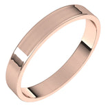 10K Rose Gold Flat Ultra-Light Wedding Band, 3 mm Wide