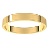10K Yellow Gold Flat Ultra-Light Wedding Band, 3 mm Wide