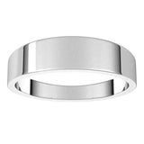 10K White Gold Flat Tapered Wedding Band, 5 mm Wide