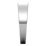 18K White Gold Flat Tapered Wedding Band, 5 mm Wide