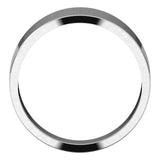 10K White Gold Flat Tapered Wedding Band, 8 mm Wide