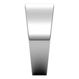 10K White Gold Flat Tapered Wedding Band, 8 mm Wide