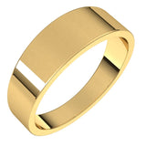 14K Yellow Gold Flat Tapered Wedding Band, 6 mm Wide