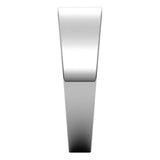 18K White Gold Flat Tapered Wedding Band, 6 mm Wide
