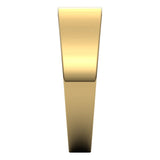 18K Yellow Gold Flat Tapered Wedding Band, 6 mm Wide