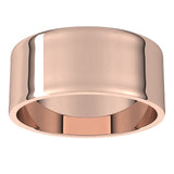 18K Rose Gold Flat Ultra-Light Wedding Band, 8 mm Wide