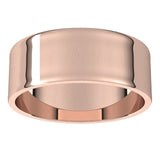 18K Rose Gold Flat Ultra-Light Wedding Band, 7 mm Wide