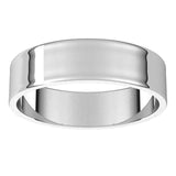 18K White Gold Flat Ultra-Light Wedding Band, 5 mm Wide