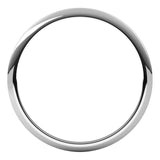 Platinum Half Round Wedding Band, 1 mm Wide