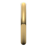 10K Yellow Gold Half Round Wedding Band, 2.5 mm Wide