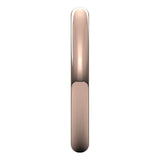 14K Rose Gold Half Round Wedding Band, 2.5 mm Wide