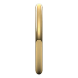 14K Yellow Gold Half Round Wedding Band, 2 mm Wide