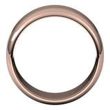 10K Rose Gold Half Round Wedding Band, 10 mm Wide