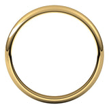 18K Yellow Gold Half Round Wedding Band, 3 mm Wide