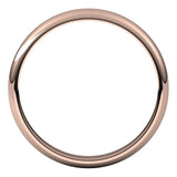 14K Rose Gold Half Round Wedding Band, 3 mm Wide