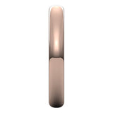 10K Rose Gold Half Round Wedding Band, 3 mm Wide