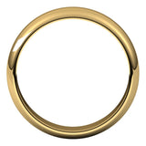 10K Yellow Gold Half Round Wedding Band, 5 mm Wide