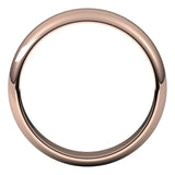 14K Rose Gold Half Round Wedding Band, 5 mm Wide