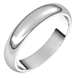 Palladium Half Round Wedding Band, 4 mm Wide