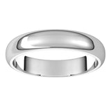 Platinum Half Round Wedding Band, 4 mm Wide