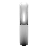 14K White Gold Half Round Wedding Band, 4 mm Wide
