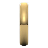 18K Yellow Gold Half Round Wedding Band, 4 mm Wide