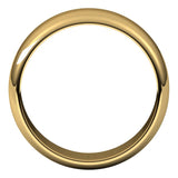 10K Yellow Gold Half Round Wedding Band, 7 mm Wide