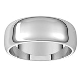 Palladium Half Round Wedding Band, 7 mm Wide