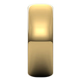 10K Yellow Gold Half Round Wedding Band, 7 mm Wide