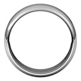 Sterling Silver Half Round Wedding Band, 8 mm Wide