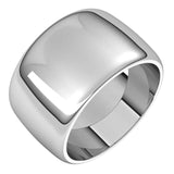 Palladium Half Round Wedding Band, 12 mm Wide