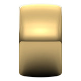 10K Yellow Gold Half Round Wedding Band, 12 mm Wide