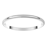 Sterling Silver Half Round Light Wedding Band, 1.5 mm Wide