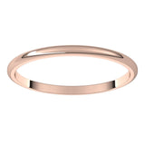 18K Rose Gold Half Round Light Wedding Band, 1.5 mm Wide