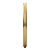 18K Yellow Gold Half Round Light Wedding Band, 1.5 mm Wide