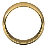 18K Yellow Gold Half Round Wedding Band, 9 mm Wide