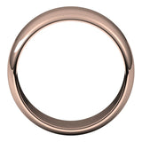 18K Rose Gold Half Round Wedding Band, 9 mm Wide