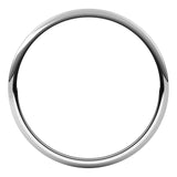 Sterling Silver Half Round Light Wedding Band, 1 mm Wide