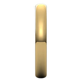 18K Yellow Gold Half Round Light Wedding Band, 3 mm Wide