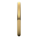 10K Yellow Gold Half Round Light Wedding Band, 2 mm Wide