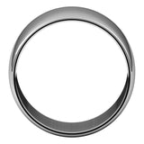 18K White Gold Half Round Light Wedding Band, 11 mm Wide